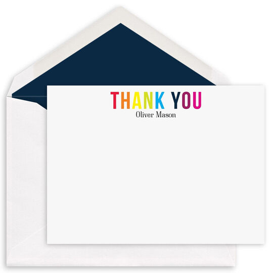 Colorful Thank You Flat Note Cards